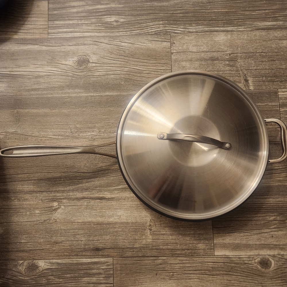 SIMPLY CALPHALON NON STICK 12"  SKILLET w/LID  # 5005  4.7L   5-QUART FRYING PAN